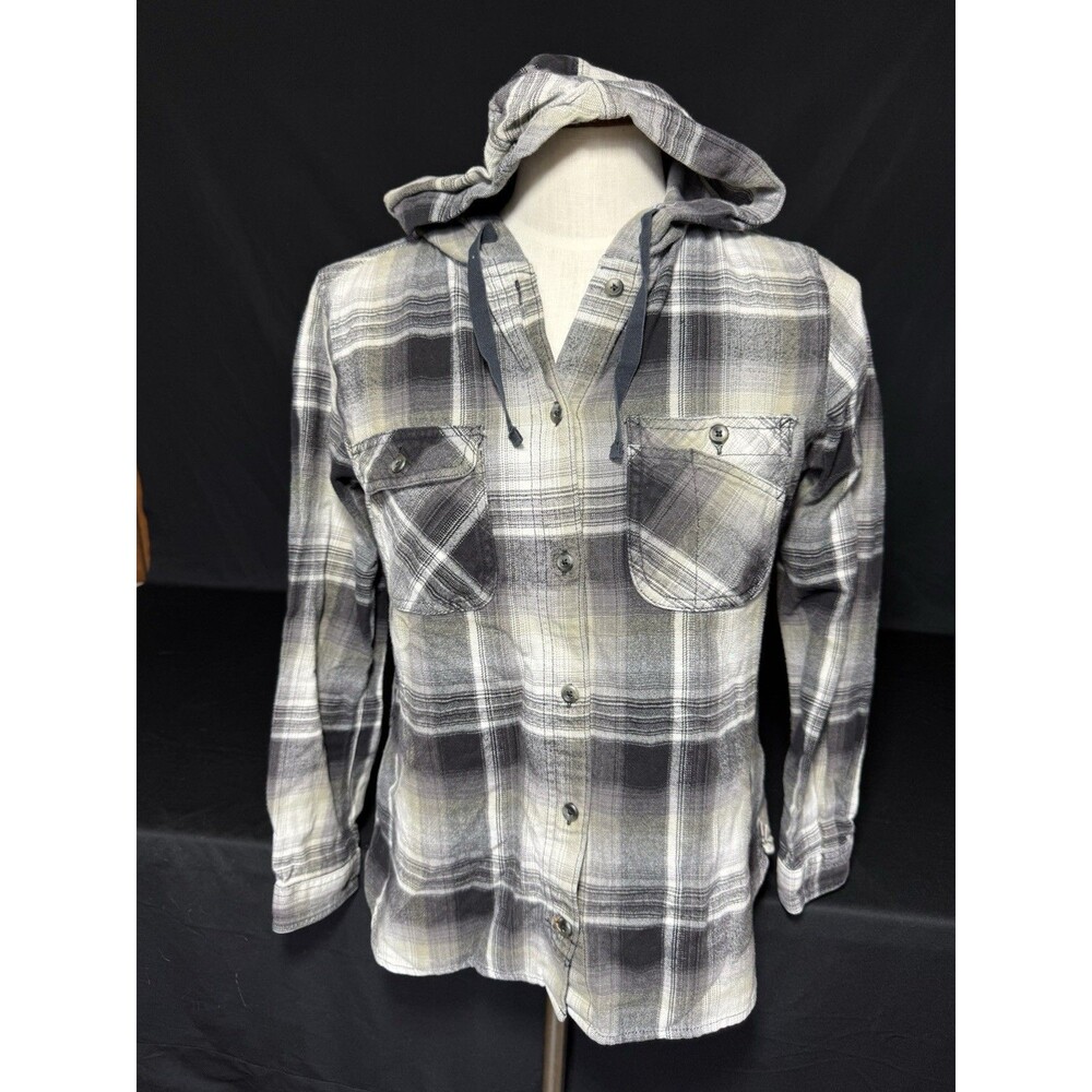 Carhartt Black and Gray Plaid Button Down Shirt